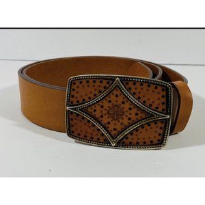 Fabio Corti Womens Brown Genuine Leather Belt Buckle Western Italy Size Large